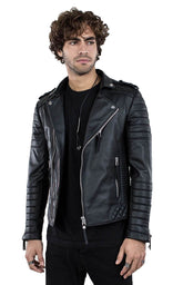Men Genuine Leather Jacket MJ 41
